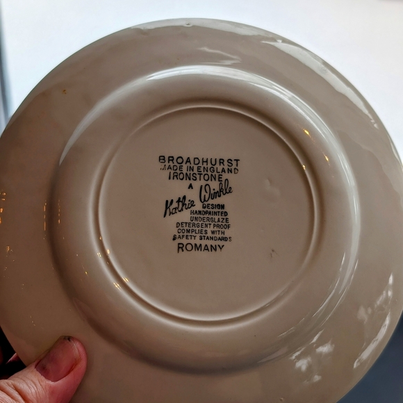 Set Of 4 Vintage MCM 1960's Kathie Winkle Design Salad/Side Plates - Picture 4 of 4